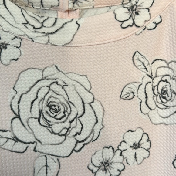 🆕 NWT TCP Blush Pink Sleeveless Dress Front SKORT Black & White Floral Size 16 - Picture 3 of 7